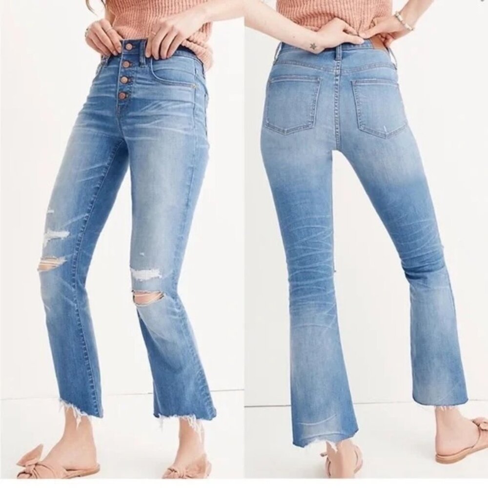 Madewell Cali Demi-Boot Jeans in Bronson Wash: Button-Front Edition